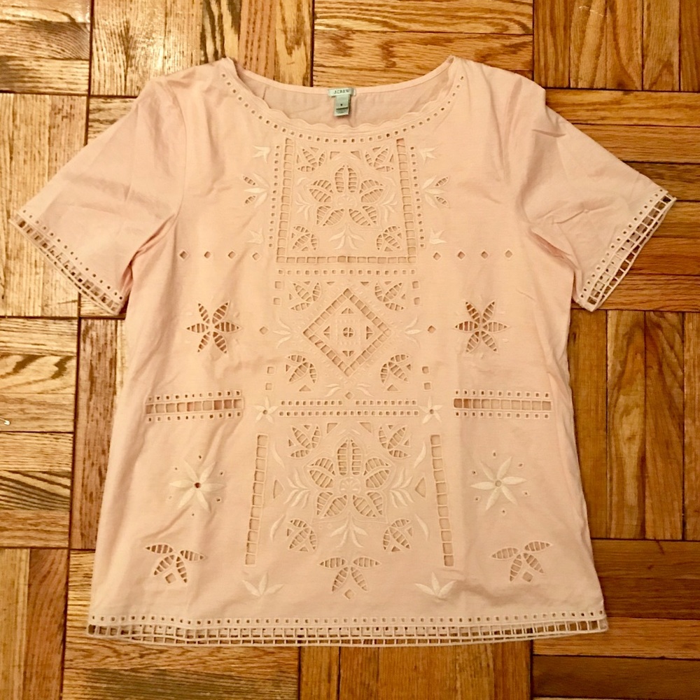New J Crew Blush Cut Out Shirt
